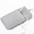 Double Pochette Housse Velour Universel Argent Petit