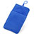 Double Pochette Housse Velour Universel Bleu