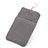 Double Pochette Housse Velour Universel Gris
