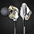 Ecouteur Casque Filaire Sport Stereo Intra-auriculaire Oreillette H04 Argent Petit