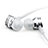 Ecouteur Casque Filaire Sport Stereo Intra-auriculaire Oreillette H24 Argent Petit