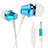 Ecouteur Casque Filaire Sport Stereo Intra-auriculaire Oreillette H37 Bleu