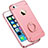 Etui Bumper Luxe Metal et Plastique avec Support Bague Anneau A01 pour Apple iPhone 5 Rose