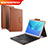 Etui Clapet Portefeuille Livre Cuir avec Clavier pour Huawei MediaPad M5 Pro 10.8 Marron Petit