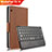 Etui Clapet Portefeuille Livre Cuir avec Clavier pour Huawei MediaPad T3 10 AGS-L09 AGS-W09 Marron Petit