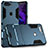 Etui Contour Silicone et Plastique Mat avec Support pour OnePlus 5T A5010 Bleu Petit