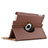 Etui Portefeuille Cuir Rotatif pour Apple iPad 2 Marron Petit