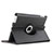 Etui Portefeuille Cuir Rotatif pour Apple iPad 4 Noir Petit