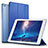 Etui Portefeuille Livre Cuir L01 pour Apple iPad Air Bleu