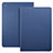 Etui Portefeuille Livre Cuir L02 pour Apple iPad 2 Bleu Petit