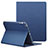 Etui Portefeuille Livre Cuir L02 pour Apple iPad 4 Bleu