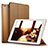 Etui Portefeuille Livre Cuir L06 pour Apple iPad Mini 2 Marron