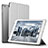 Etui Portefeuille Livre Cuir L06 pour Apple iPad Mini Argent