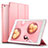 Etui Portefeuille Livre Cuir L06 pour Apple iPad Mini Rose