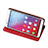 Etui Portefeuille Livre Cuir pour Huawei GR5 Rouge Petit