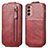 Housse Clapet Portefeuille Cuir pour Samsung Galaxy M13 4G Rouge