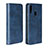 Housse Clapet Portefeuille Livre Cuir L03 pour Huawei Honor 10 Lite Bleu Petit