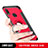 Housse Contour Silicone et Plastique Mat avec Support Bague Anneau pour Huawei P Smart+ Plus Rouge