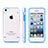 Housse Contour Silicone et Vitre Transparente T01 pour Apple iPhone 5C Bleu
