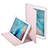 Housse Portefeuille Livre Cuir L03 pour Apple iPad Mini 4 Rose Petit