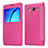 Housse Portefeuille Livre Cuir pour Samsung Galaxy On5 Pro Rose Rouge