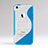 Housse Silicone Transparente Vague S-Line avec Bequille pour Apple iPhone 5C Bleu
