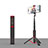 Perche de Selfie Trepied Sans Fil Bluetooth Baton de Selfie Extensible de Poche Universel T26 Rouge et Noir