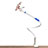Support Telephone Support de Bureau Flexible Universel Pliable Rotatif 360 Bleu Petit