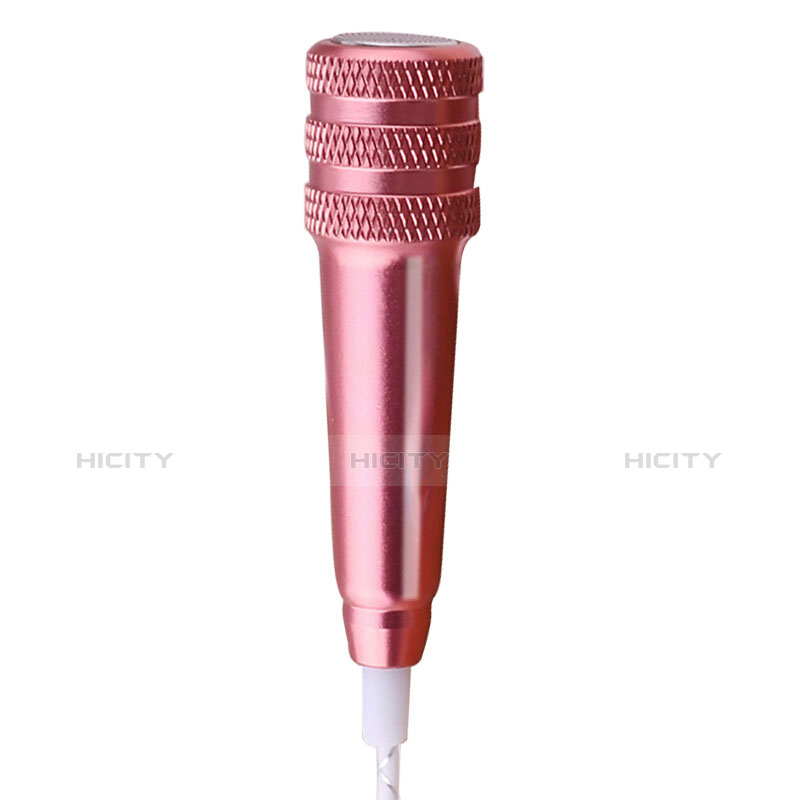 3.5mm Mini Microphone de Poche Elegant Karaoke Haut-Parleur avec Support M08 Or Rose Plus