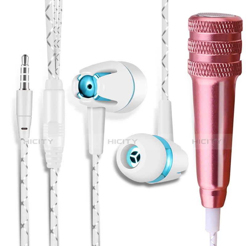 3.5mm Mini Microphone de Poche Elegant Karaoke Haut-Parleur avec Support M08 Or Rose Plus