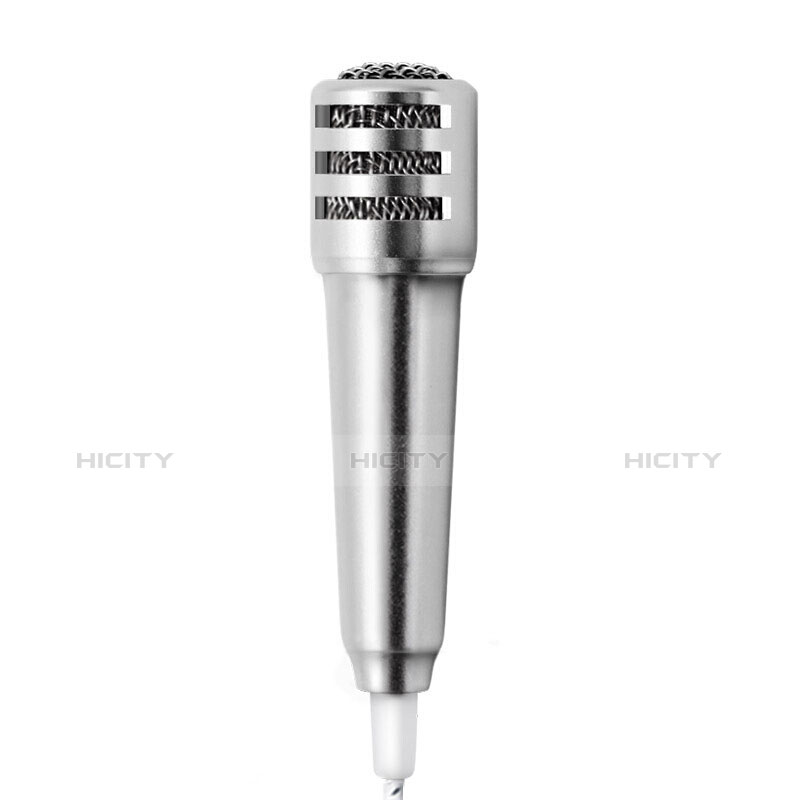 3.5mm Mini Microphone de Poche Elegant Karaoke Haut-Parleur M01 Argent Plus