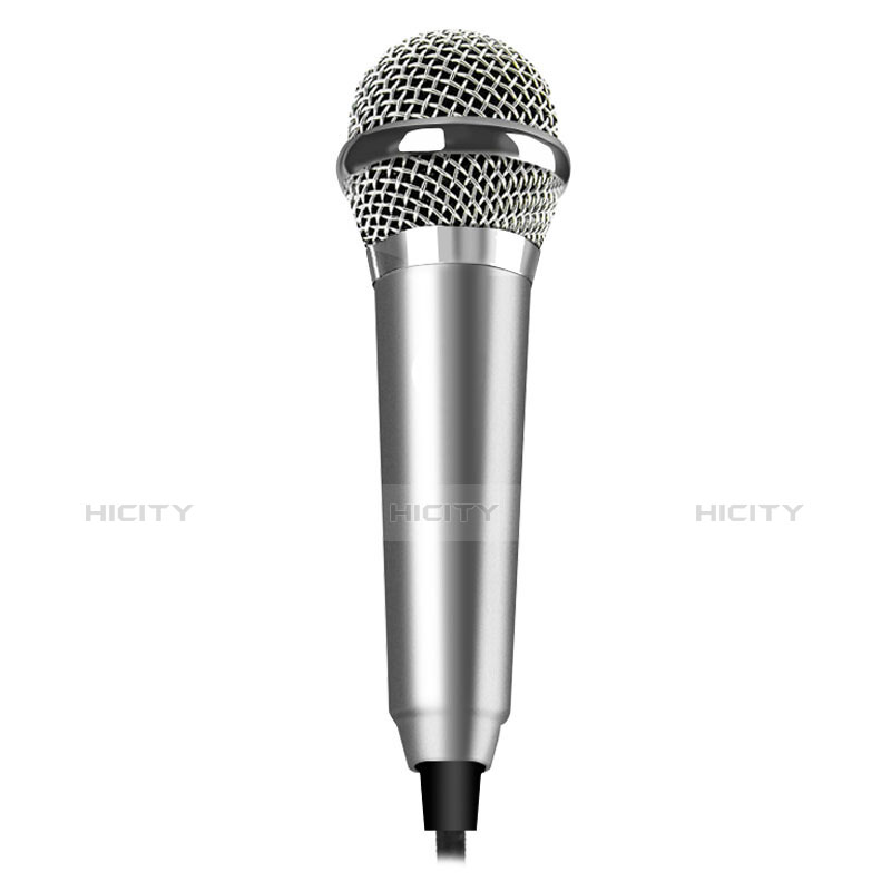 3.5mm Mini Microphone de Poche Elegant Karaoke Haut-Parleur M04 Argent Plus