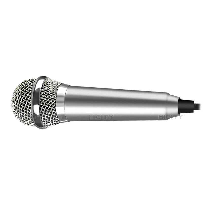 3.5mm Mini Microphone de Poche Elegant Karaoke Haut-Parleur M04 Argent Plus