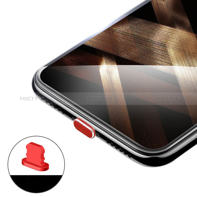 Bouchon Anti-poussiere Lightning USB Jack H02 pour Apple iPhone 12 Pro Rouge Plus