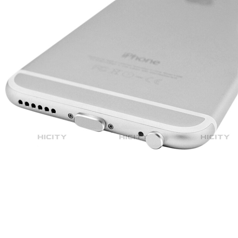 Bouchon Anti-poussiere Lightning USB Jack J01 pour Apple iPhone 14 Argent Plus