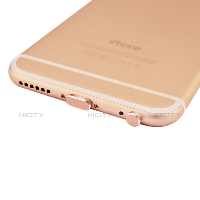 Bouchon Anti-poussiere Lightning USB Jack J01 pour Apple iPhone 7 Or Rose Plus