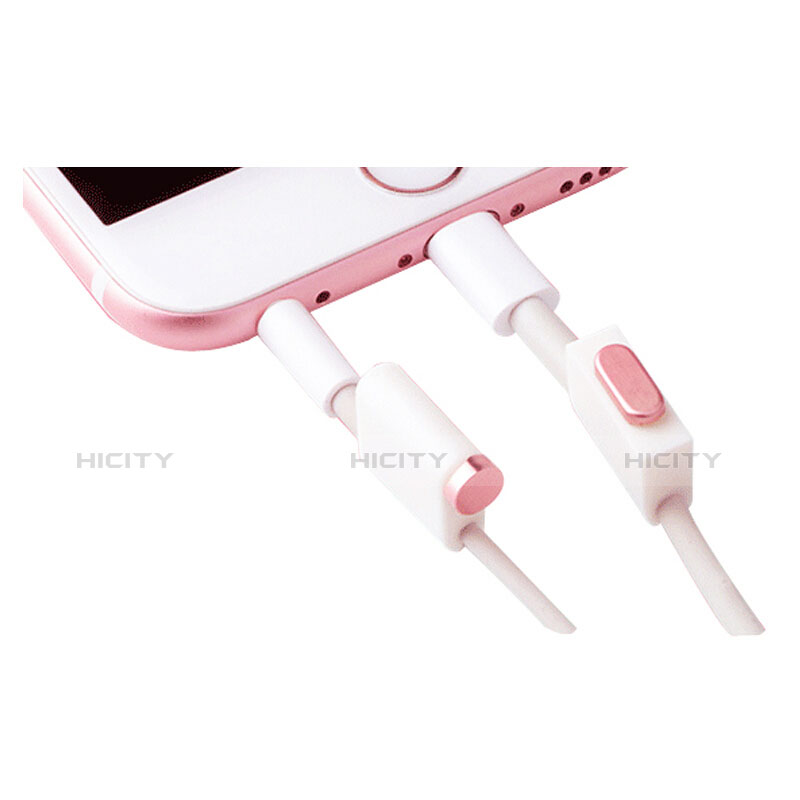 Bouchon Anti-poussiere Lightning USB Jack J02 pour Apple iPhone 5S Or Rose Plus