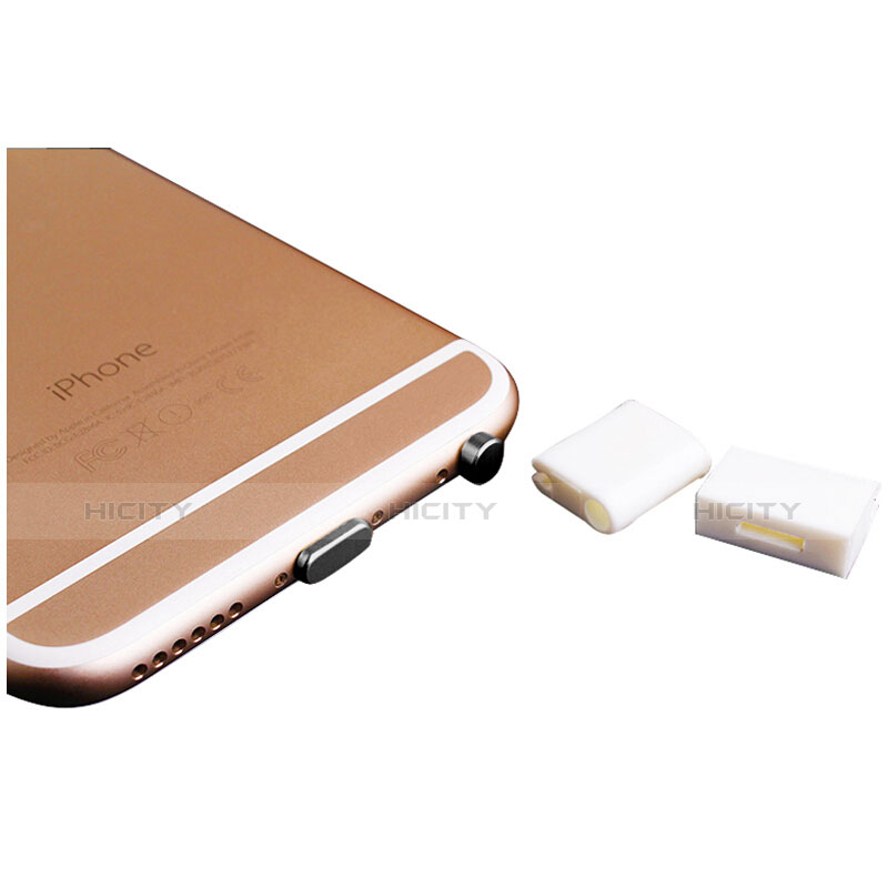 Bouchon Anti-poussiere Lightning USB Jack J02 pour Apple iPhone 6S Noir Plus