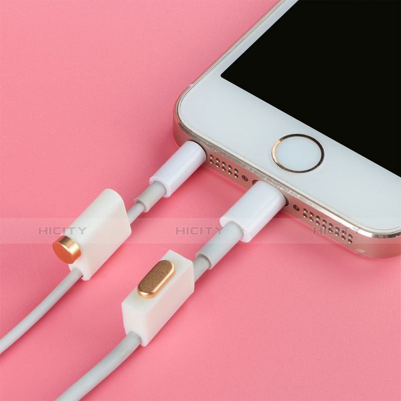Bouchon Anti-poussiere Lightning USB Jack J05 pour Apple iPhone 5 Blanc Plus