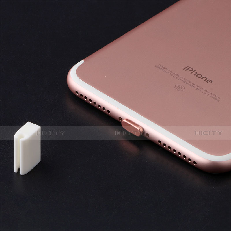 Bouchon Anti-poussiere Lightning USB Jack J07 pour Apple iPhone 13 Pro Max Or Rose Plus