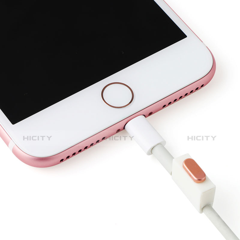 Bouchon Anti-poussiere Lightning USB Jack J07 pour Apple iPhone 7 Plus Or Rose Plus