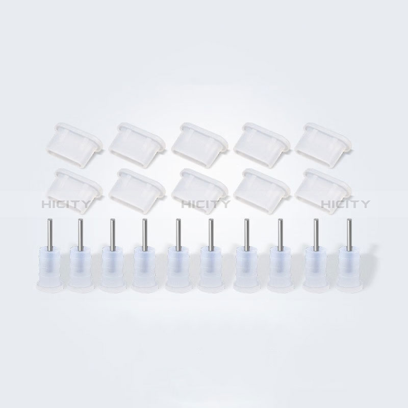 Bouchon Anti-poussiere USB-C Jack Type-C Universel 10PCS pour Apple iPhone 15 Plus Blanc Plus