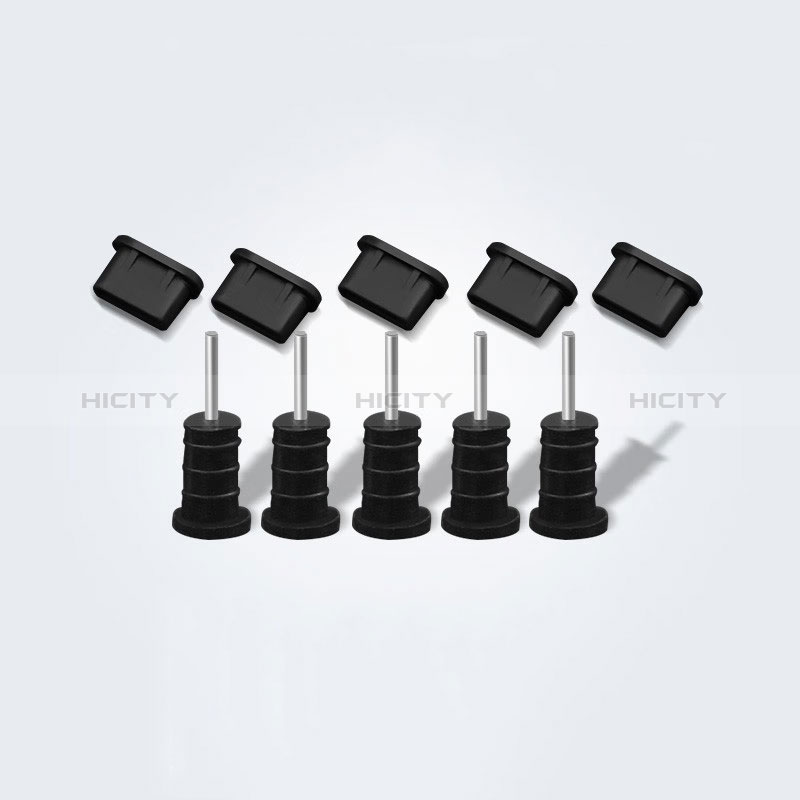 Bouchon Anti-poussiere USB-C Jack Type-C Universel 5PCS pour Apple iPhone 15 Plus Noir Plus