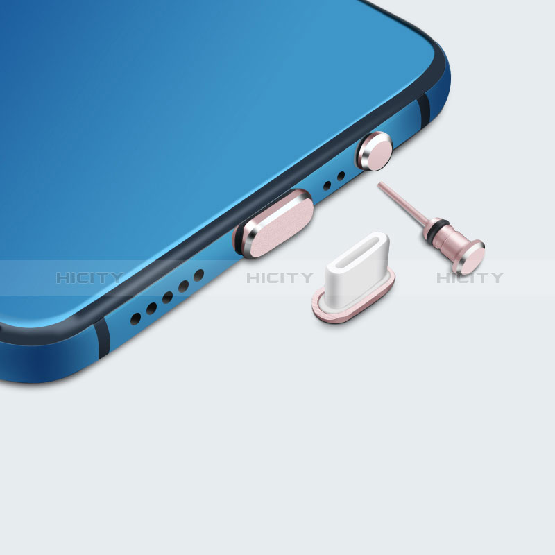 Bouchon Anti-poussiere USB-C Jack Type-C Universel H05 pour Apple iPhone 15 Plus Or Rose Plus