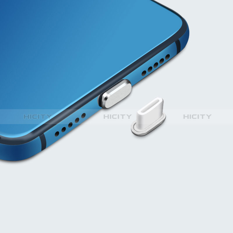 Bouchon Anti-poussiere USB-C Jack Type-C Universel H07 pour Apple iPhone 15 Argent Plus