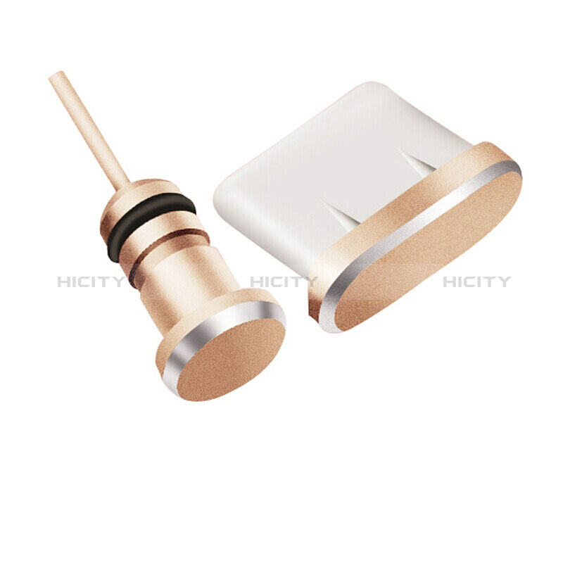 Bouchon Anti-poussiere USB-C Jack Type-C Universel H09 pour Apple iPhone 15 Plus Or Rose Plus