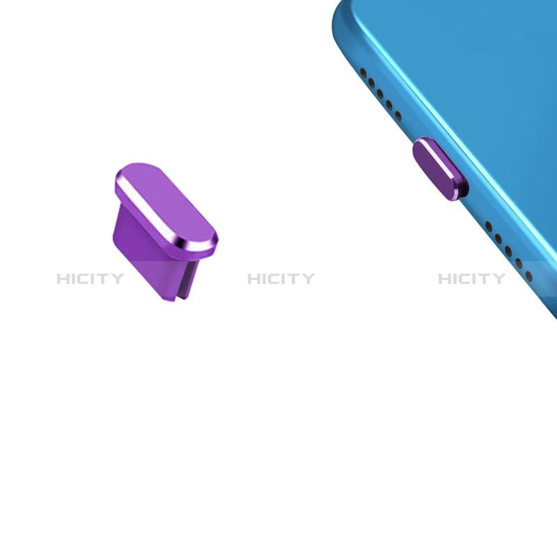 Bouchon Anti-poussiere USB-C Jack Type-C Universel H13 pour Apple iPhone 15 Plus Violet Plus