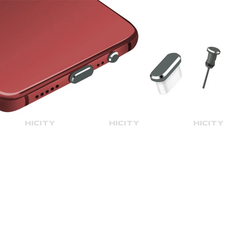 Bouchon Anti-poussiere USB-C Jack Type-C Universel H17 pour Apple iPhone 15 Plus Gris Fonce Plus