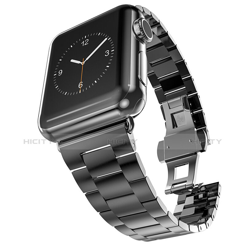Bracelet Metal Acier Inoxydable pour Apple iWatch 2 42mm Noir Plus