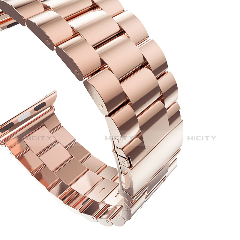 Bracelet Metal Acier Inoxydable pour Apple iWatch 4 44mm Or Rose Plus